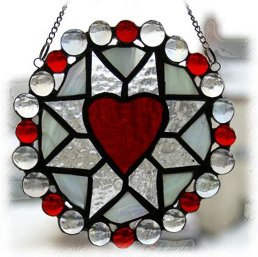 Heart Star Stained Glass Suncatcher Folksy