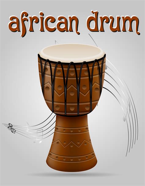 African Drum Musical Instruments Stock Vector Illustration