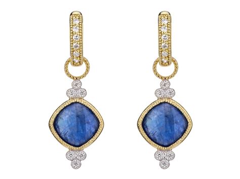 Provence Double Trio Cushion Stone Earring Charm Sapphire Moonstone