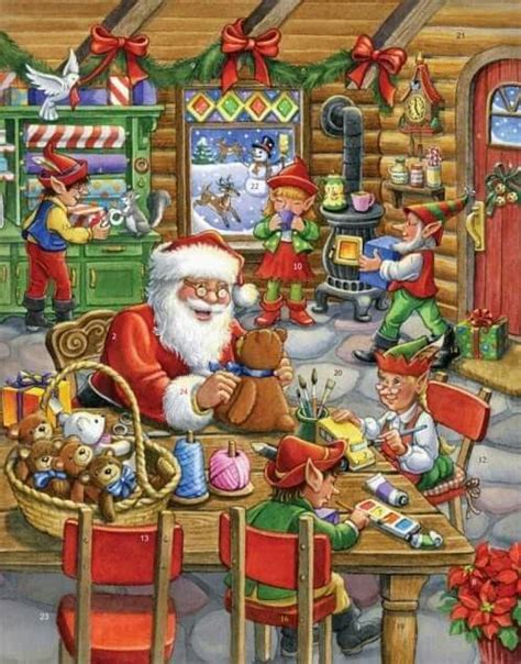 Pin Di Aglaia Su Elfi Santa S Workshop Babbo Natale Tessuto