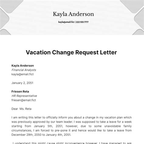 Free Vacation Letter Templates And Examples Edit Online And Download