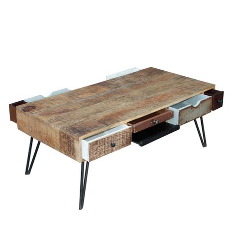 Table Basse Vintage En Bois Fusion By Drawer