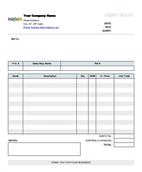 Debit Memo Sample Master Of Template Document