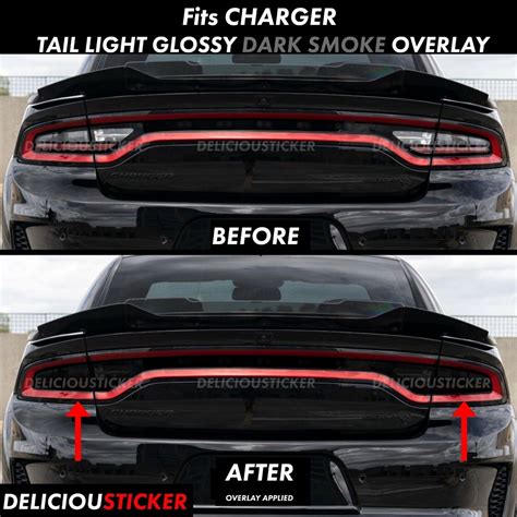 For Charger 2015 2023 Smoke Tail Light Rear Precut Tint Overlay Vinyl