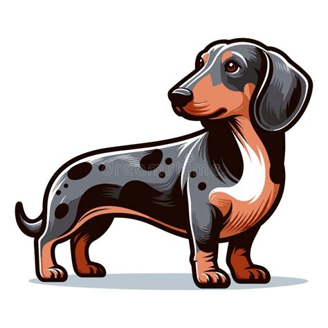 Cute Adorable Dachshund Dog Cartoon Character Vector Illustration