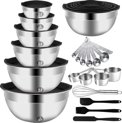 amazoncom wepsen mixing bowls set pcs stainless steel mixing bowl