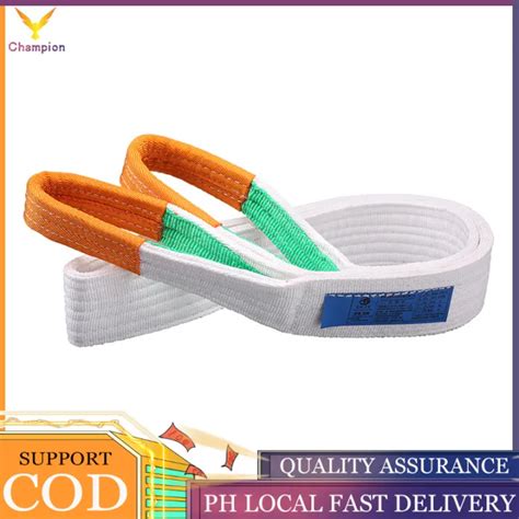 5T White Flat Lifting Webbing Sling Industrial High Strength Cargo