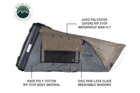 Overland Vehicle Systems Bushveld Ii 2 Person Hard Shell Roof Top Tent