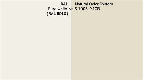 RAL Pure White RAL 9010 Vs Natural Color System S 1005 Y10R Side By