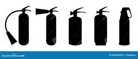 Fire Extinguisher Icons Set Fire Extinguisher Black Icons Firefighter