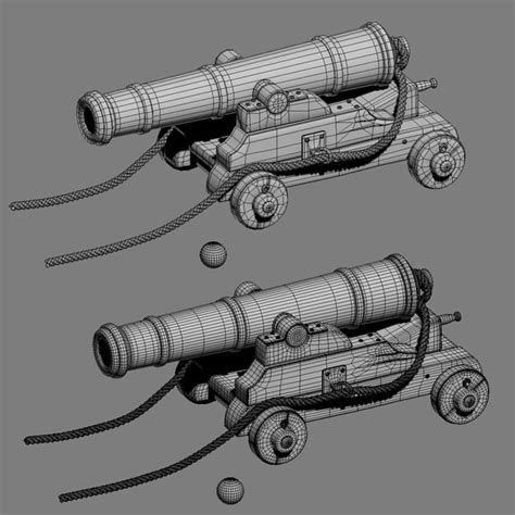 3ds max cannon pirate ship