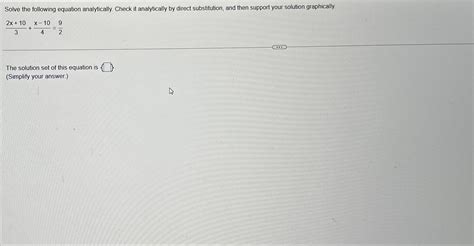 Solved Solve The Following Equation Analytically Check It Chegg