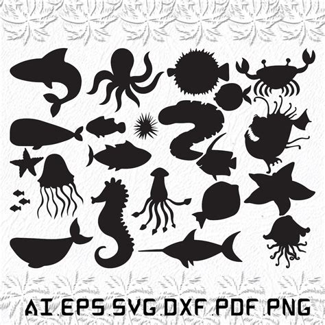 Sea Animals Svg Sea Animal Svg Sea Svg Animal Ocean Svg Ai Pdf