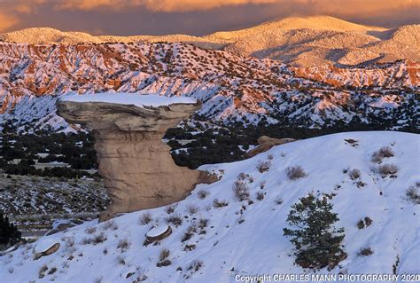 Camel Rock Alpenglow And Snow Santa Fe MANN 002 Tif Charles Mann