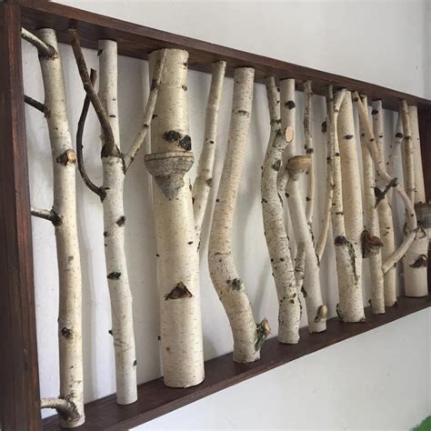 White Birch Forest Wall Art Birch Branch Decor Birch Shelf Etsy