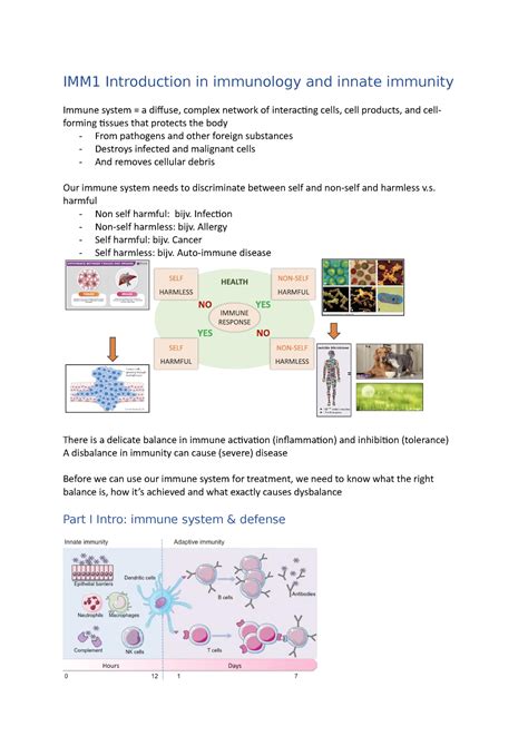 Deeltentamen Imm Imm Introduction In Immunology And Innate