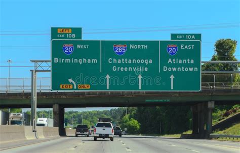 Interstate Highway Overhead Road Sign Stock Photo Image Of Travel