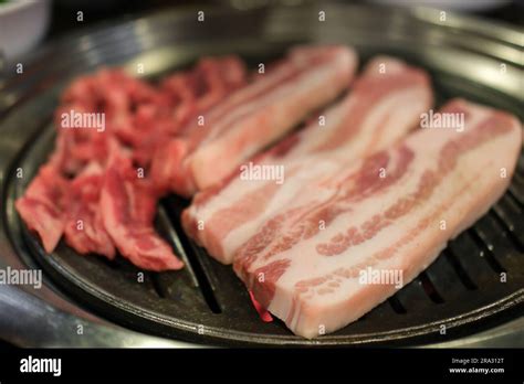 Barbecue Pork And Samgyeopsal Grilled Pork Belly Korean Style Food