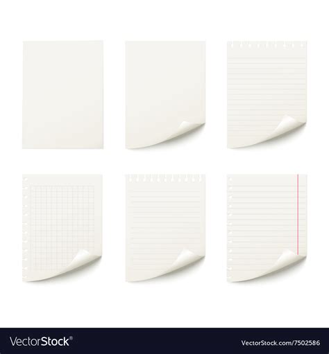 Set of paper different sheet Royalty Free Vector Image