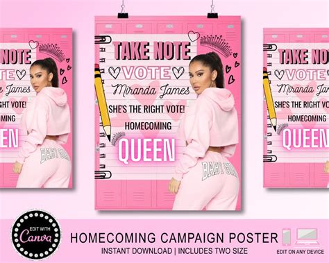 Homecoming Queen Poster Sign Class Campaign Class President - Etsy