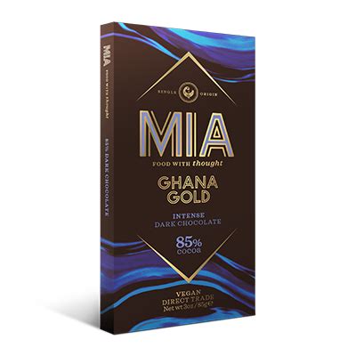 MIA Ghana Gold 85% Dark Chocolate Bar | World Wide Chocolate