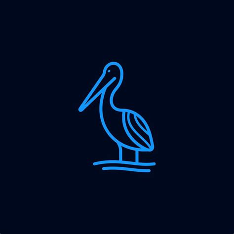 Pelican logo line art design graphic inspiration 21556840 Vector Art at ...