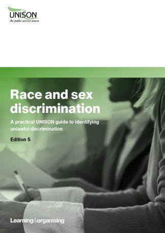 Sex And Race Discrimination A Unison Guide Unison Shop