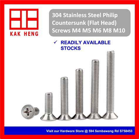 GoKimDiam SUS304 Countersunk Screws Flat Head Screw M4 M5 M6 M8 M10