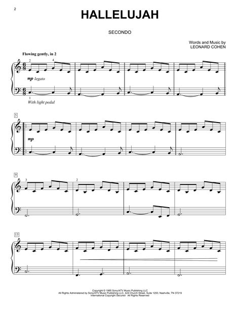 Hallelujah By Leonard Cohen Sheet Music For Piano Duet At Sheet Music