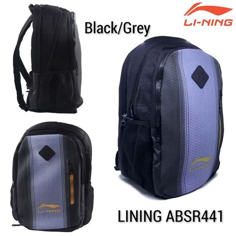 Jual Tas Ransel Badminton Lining Absr Absr Black Grey Backpack