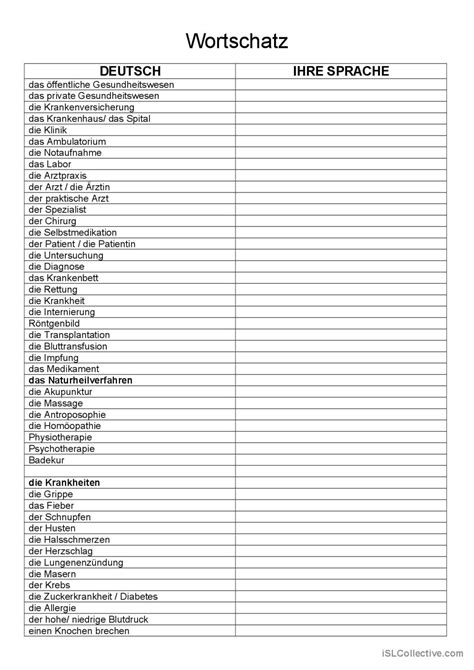 Bilderdiskussion Gesundheit Deutsch DAF Arbeitsblätter pdf doc