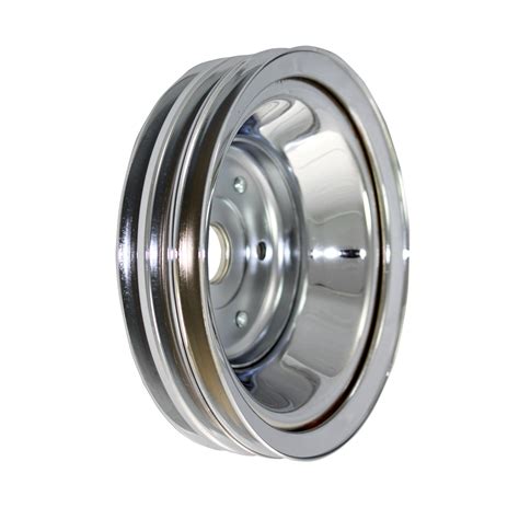 8958 Pulley Crank SB Chevy LWP Triple Groove Chrome Steel