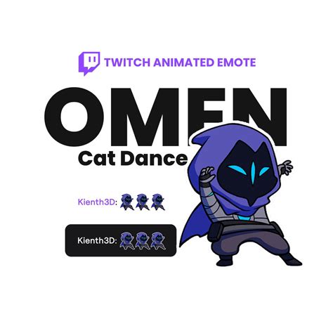 Animated Emote Omen Cat Dance Spray For Twitch And Discord Perfect For