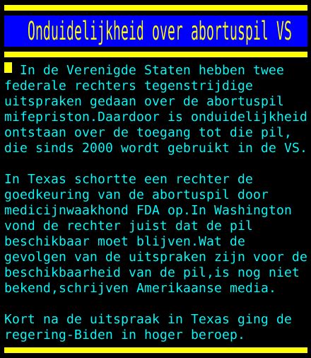 Nos Teletekst On Twitter Onduidelijkheid Over Abortuspil Vs