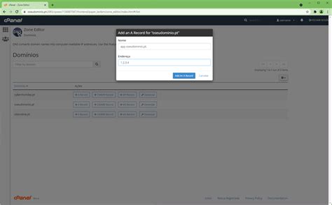 Webtuga Cpanel Adicionar Registo Dns Do Tipo A No Seu Dom Nio