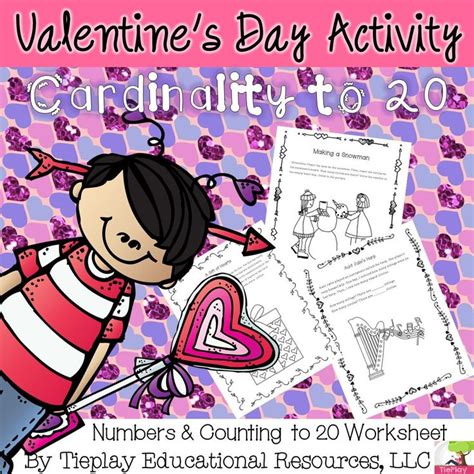 Valentine S Day Numbers Count Cardinality To 20 Worksheet Packet No