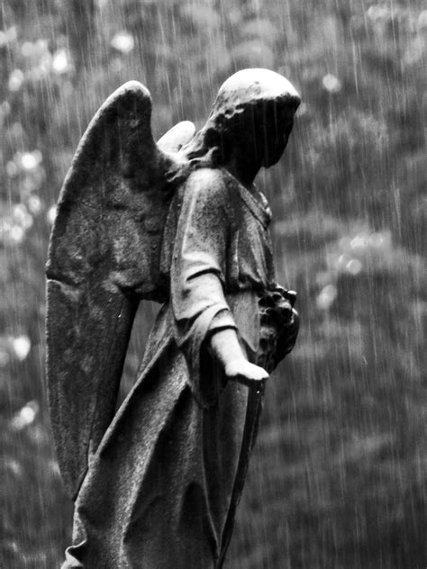 Stormy Dark Angel Victorian Statue Angel in a Thunderstorm Black and White Photography Custom ...