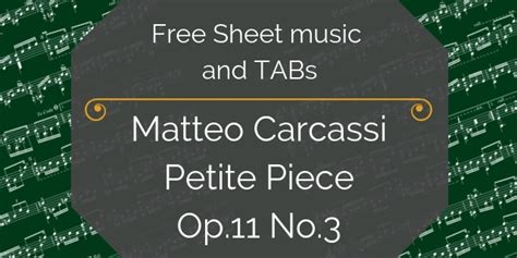 Free PDF Matteo Carcassi Petite Piece Op 11 No 3