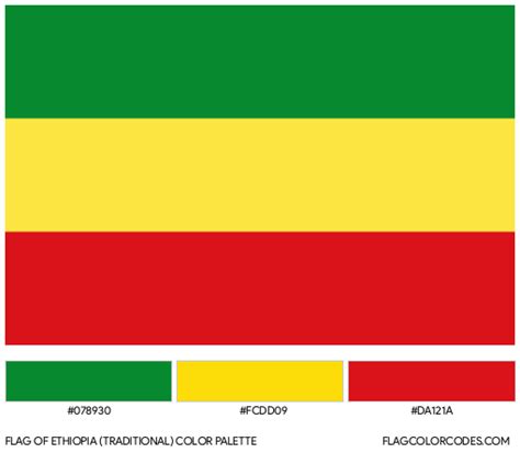 Ethiopia (Traditional) flag color codes