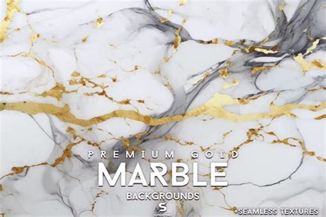 White Gold Marble Backgrounds Seamless Textures