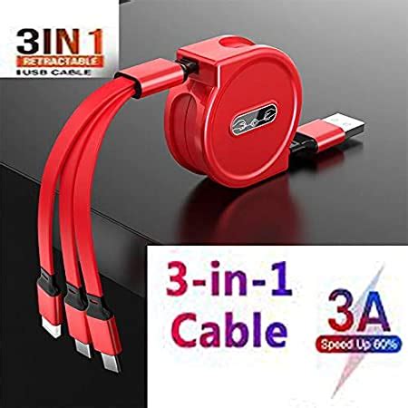 Multiple Charging Cable 4ft 1 2m 3 In 1 Usb Charge Cord Compatible At