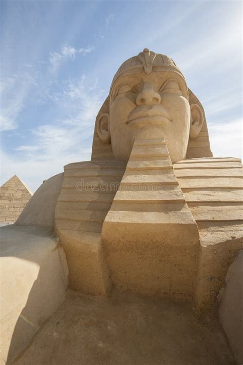 Sand Sculpture Of Egyptian Sphinx Editorial Image Image