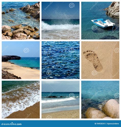 Sea And Beach Collage Stock Photo Image Of Calm Colorful 9493034