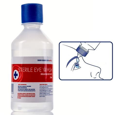 4X Sterile Saline 250ml Eye Wash Solution Bottles - First Aid Wound ...