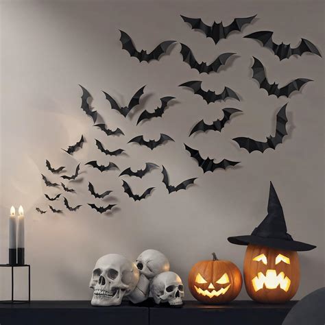 Amazon.com: Halloween Decorations Bat Stickers 88 Pcs, Halloween ...