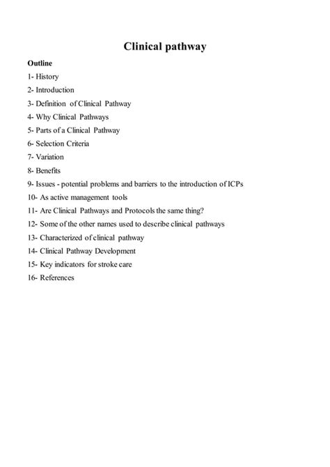 Clinical Pathway Pdf