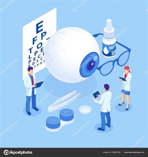 Isometric Medical Ophthalmologist Eyesight Check Up Concept Medical