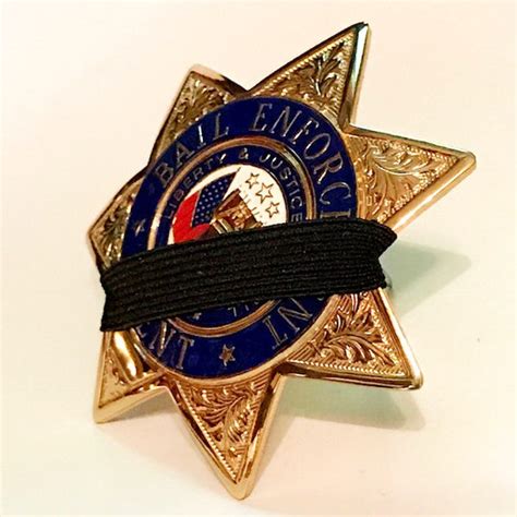 Bail Enforcement Agent Badge 7-Point Memorial Badge Glo-Tone – Mourning Bands