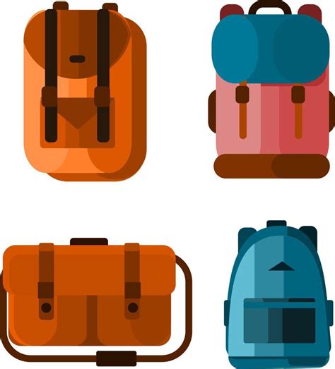 Backpack Backpack Icon Backpack Illustration Flat Backpack Design