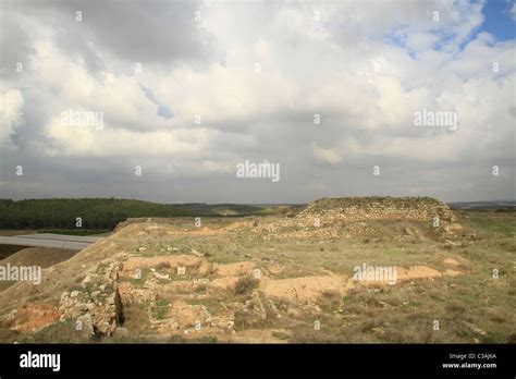 Israel Shephelahtel Lachish The Site Of The Biblical Lachish Stock